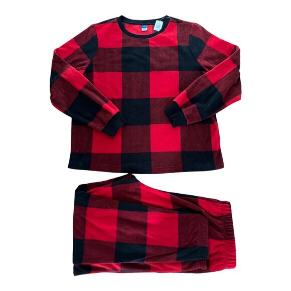 NWT Matching Printed Microfleece Pajama Set buffalo check old navy size medium - Picture 3 of 9